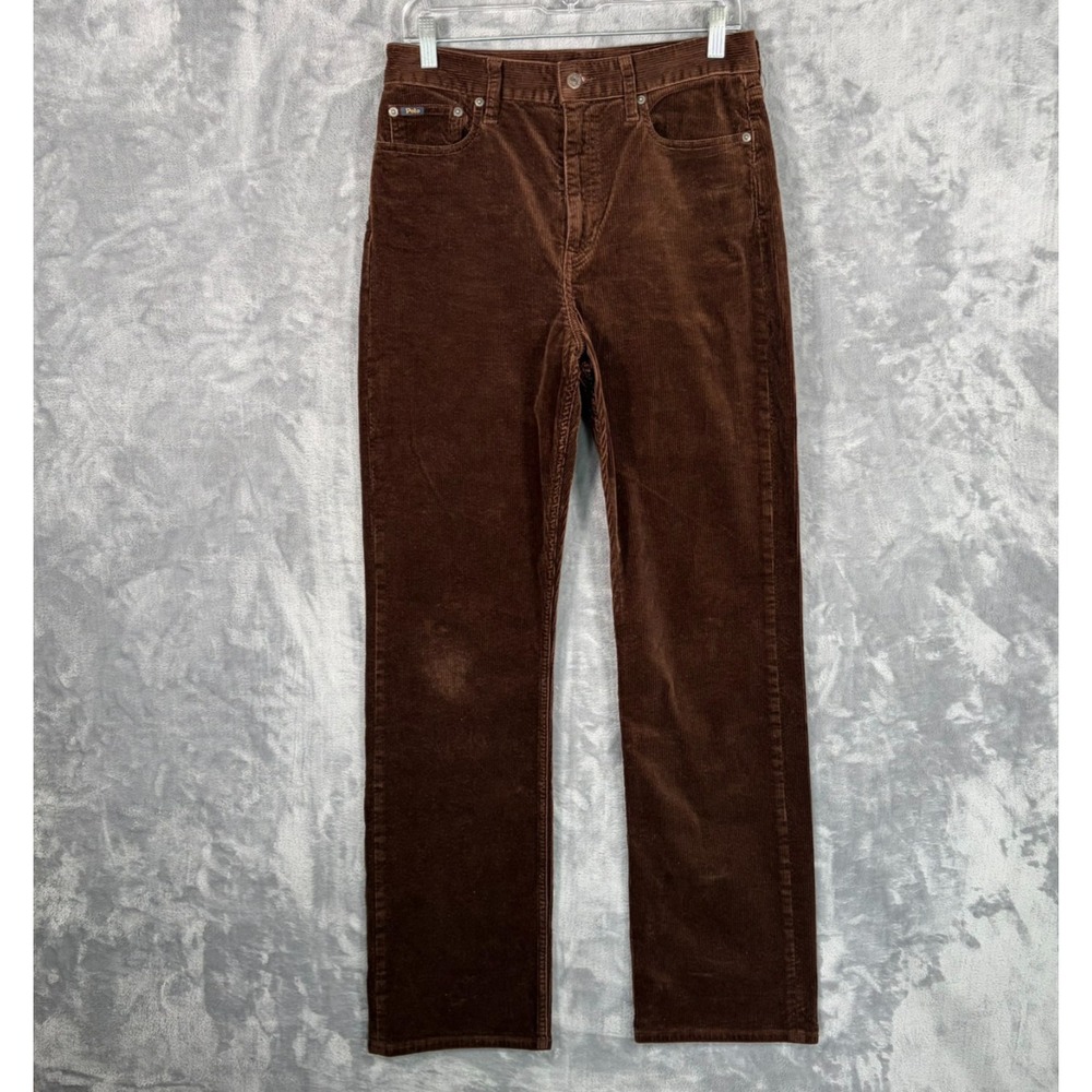 Polo Ralph Lauren Corduroy Straight Pants Mens 30x32 Brown Chino Khakis Preppy